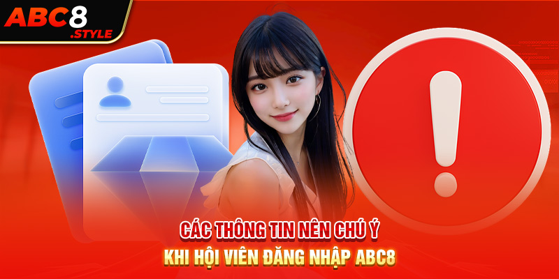 Các thông tin nên chú ý khi hội viên đăng nhập ABC8